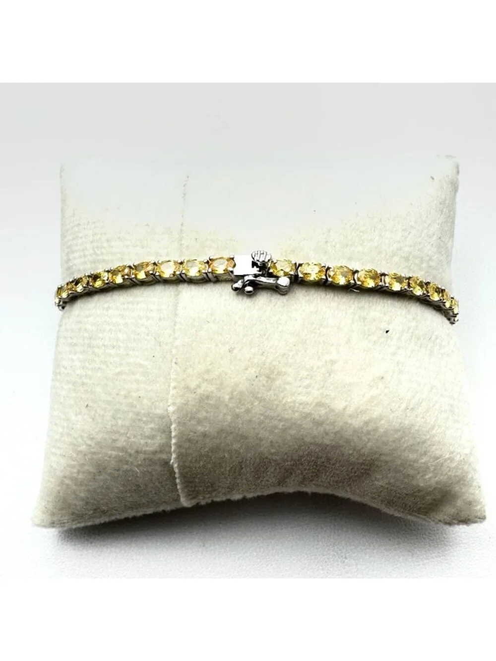 JTV Simulated Canary Diamond Sterling Silver Tennis Bracelet 7 Inch New